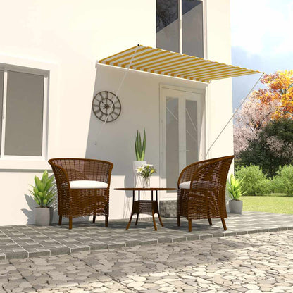 Toldo Retráctil 200x150 Cm Amarillo Y Blanco_1