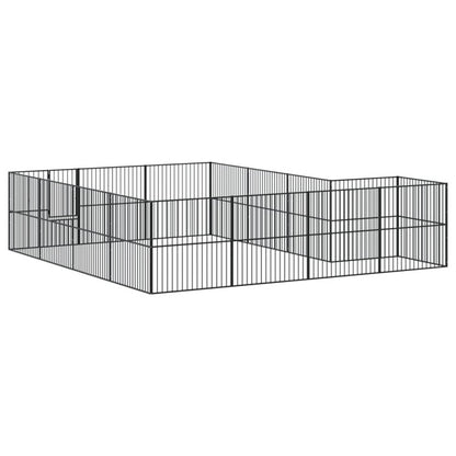 Vidaxl Corralito Para Perros Con 16 Paneles Acero Galvanizado Negro_5