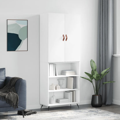 Aparador Alto Madera Contrachapada Blanco 69,5x34x180 Cm_0
