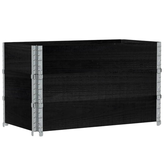 Jardinera De Madera Maciza De Pino Negro 100x50 Cm_0