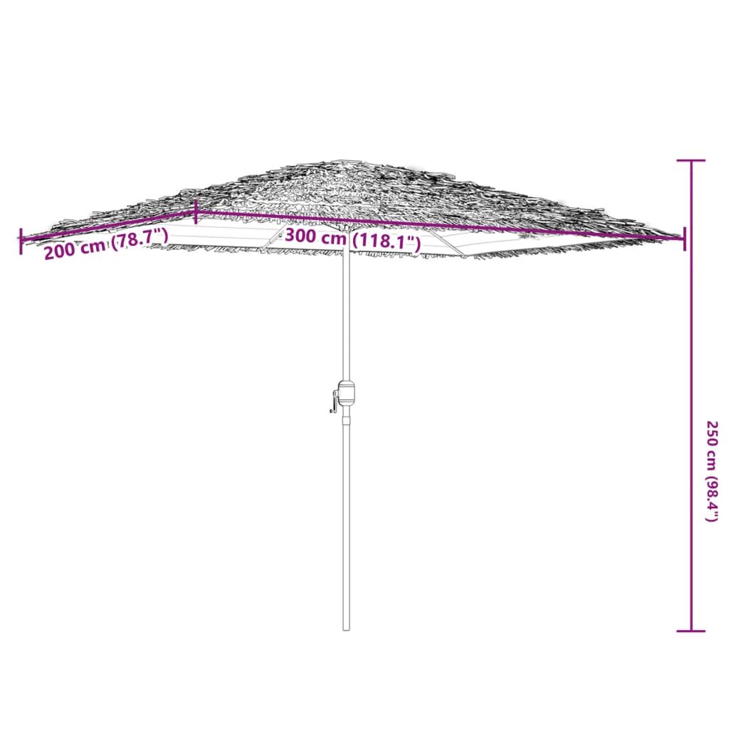 Vidaxl Sombrilla De Jardín Con Leds Poste Acero Marrón 300x200x250 Cm_2