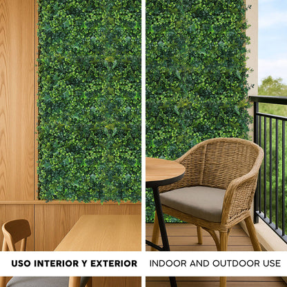 Jardín Vertical Artificial 100x100cm Well Home Hojas Verdes Mixtas Y Realistas