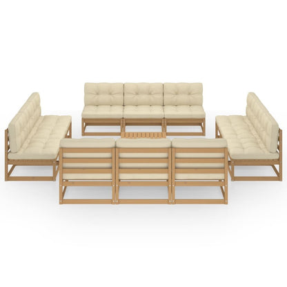 Vidaxl Muebles De Jardín 13 Piezas Con Cojines Madera De Pino Maciza_1