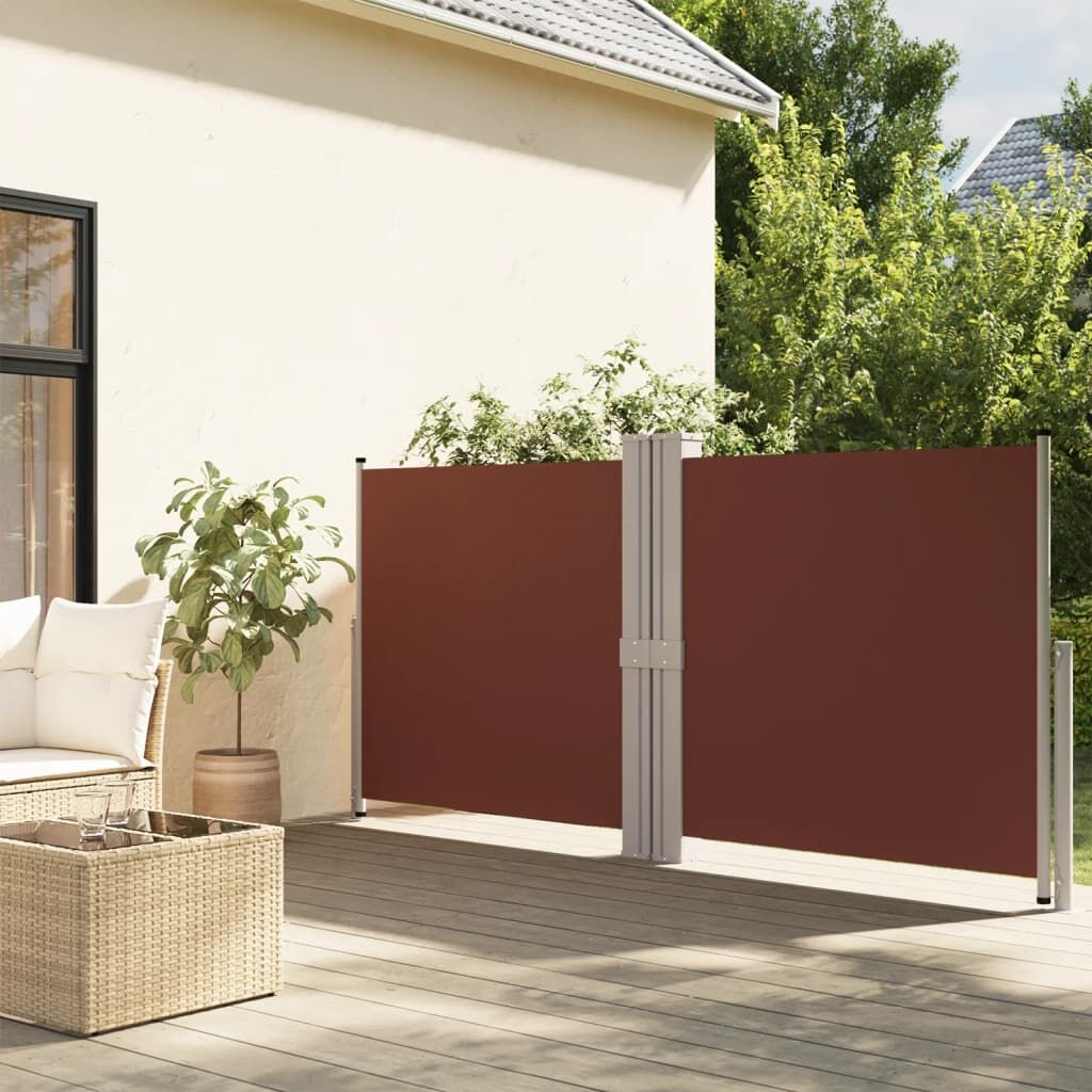 Vidaxl Toldo Lateral Retráctil Marrón 140x1200 Cm_1