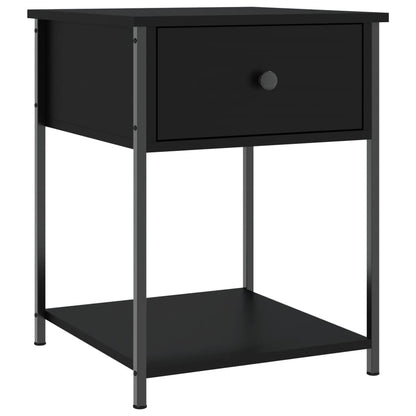 Mesita De Noche Madera De Ingeniería Negra 44x45x58 Cm_0