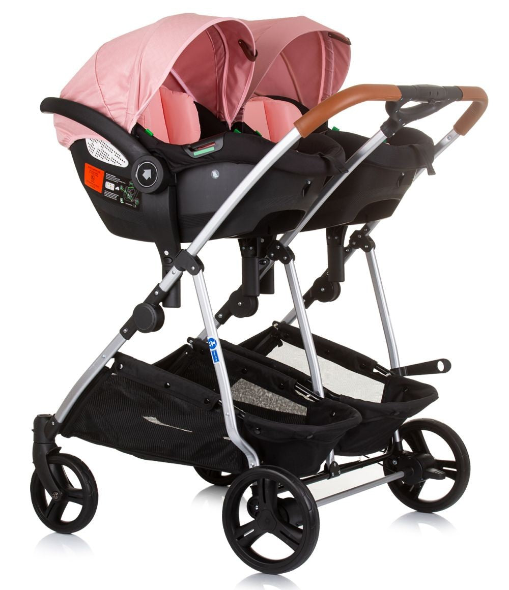 Carrito De Bebé Gemelar Dúo Smart Con 2 Grupo 0+ Flamingo_4