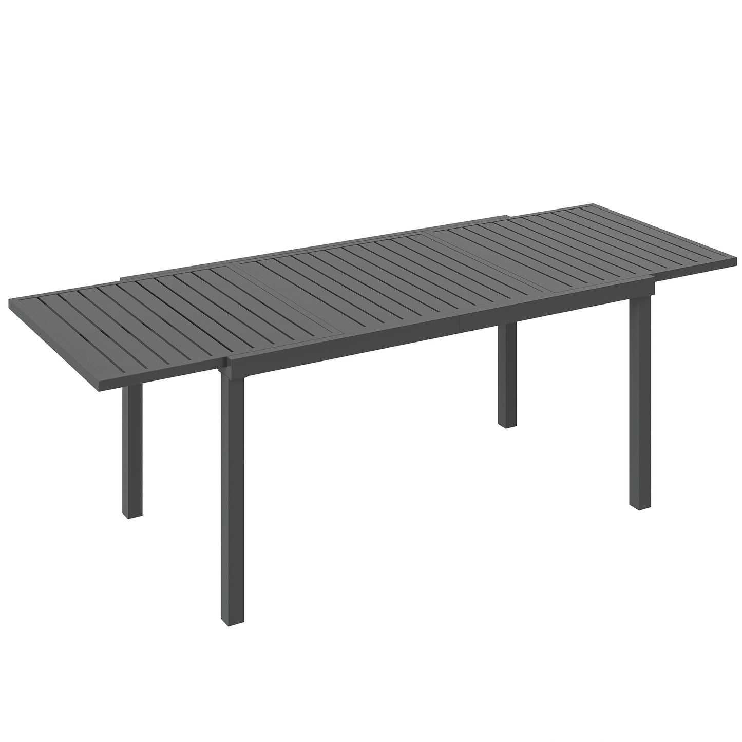 Outsunny Mesa De Jardín Extensible De Aluminio 150/225x85x75 Cm Gris Oscuro_0