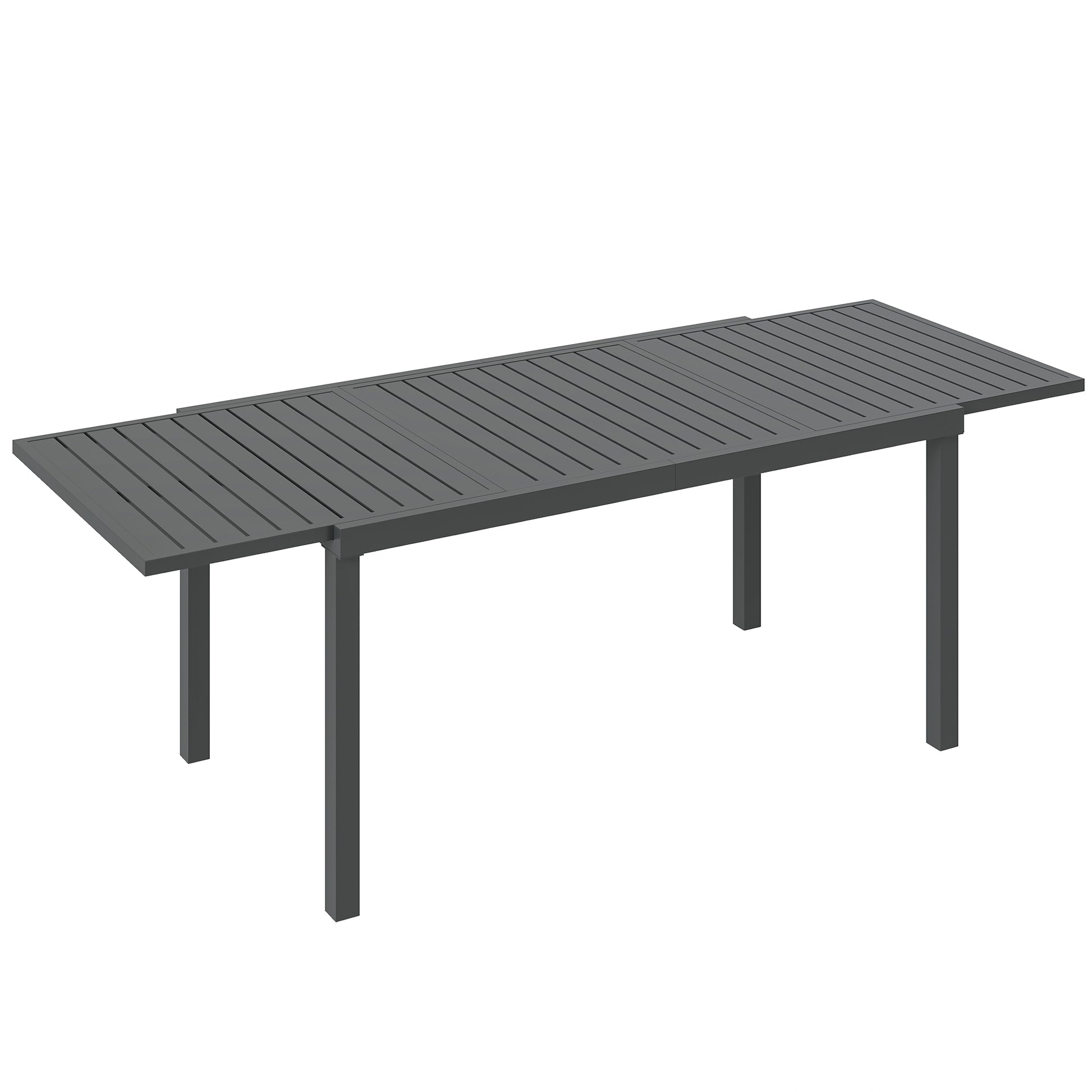 Outsunny Mesa De Jardín Extensible De Aluminio 150/225x85x75 Cm Gris Oscuro_0