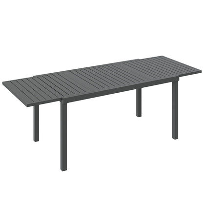 Outsunny Mesa De Jardín Extensible De Aluminio 150/225x85x75 Cm Gris Oscuro_0