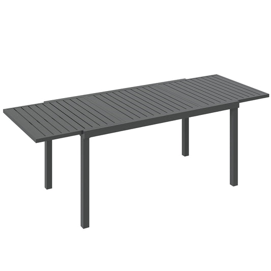 Outsunny Mesa De Jardín Extensible De Aluminio 150/225x85x75 Cm Gris Oscuro_0