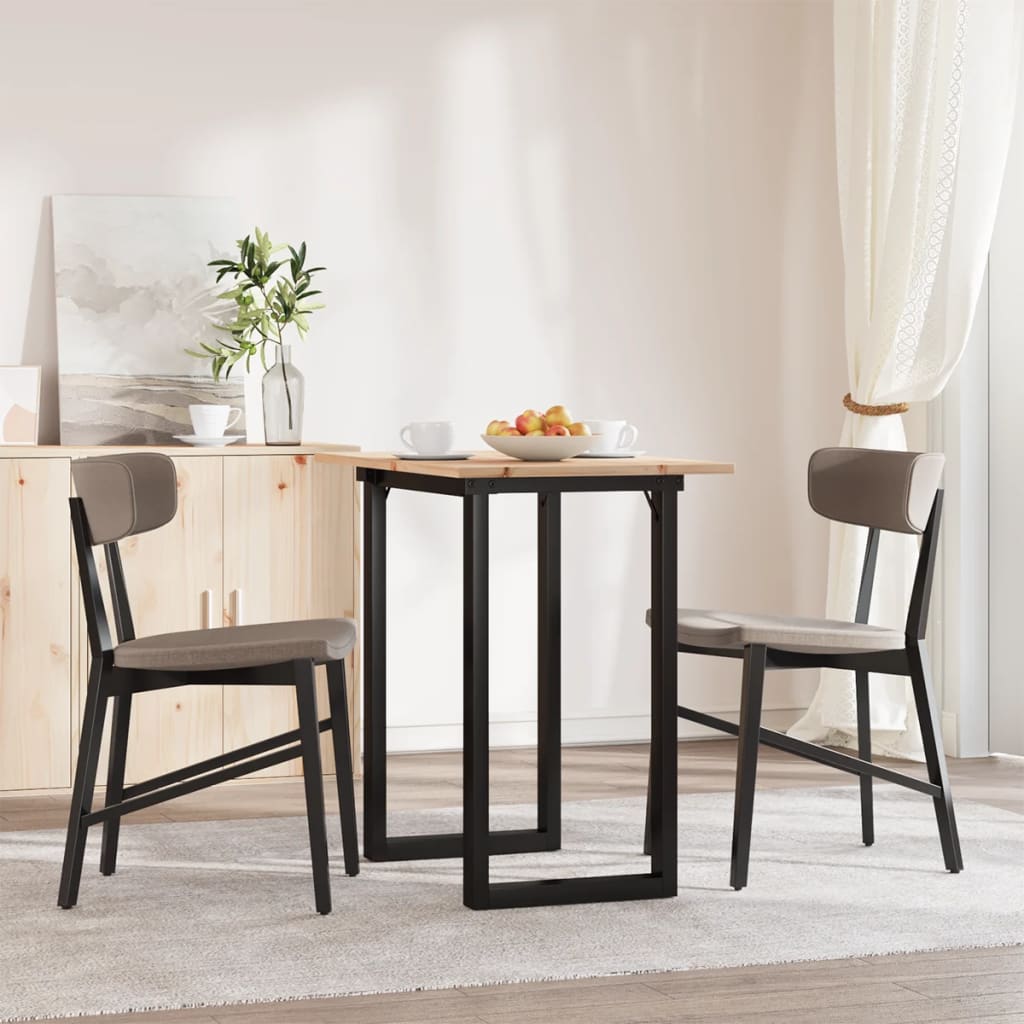 Mesa De Comedor Marco O Madera Maciza Pino Y Acero 80x50x75 Cm_1