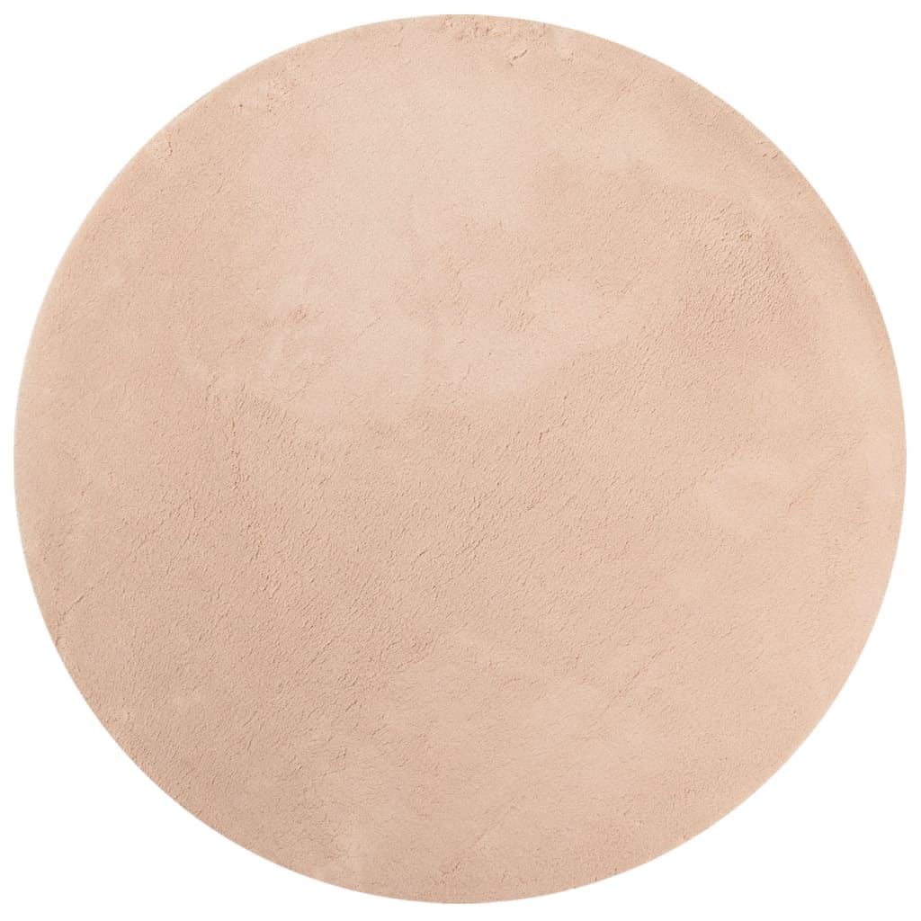 Alfombra De Pelo Corto Suave Lavable Huarte Rosado Ø 120 Cm / Vetonek_0