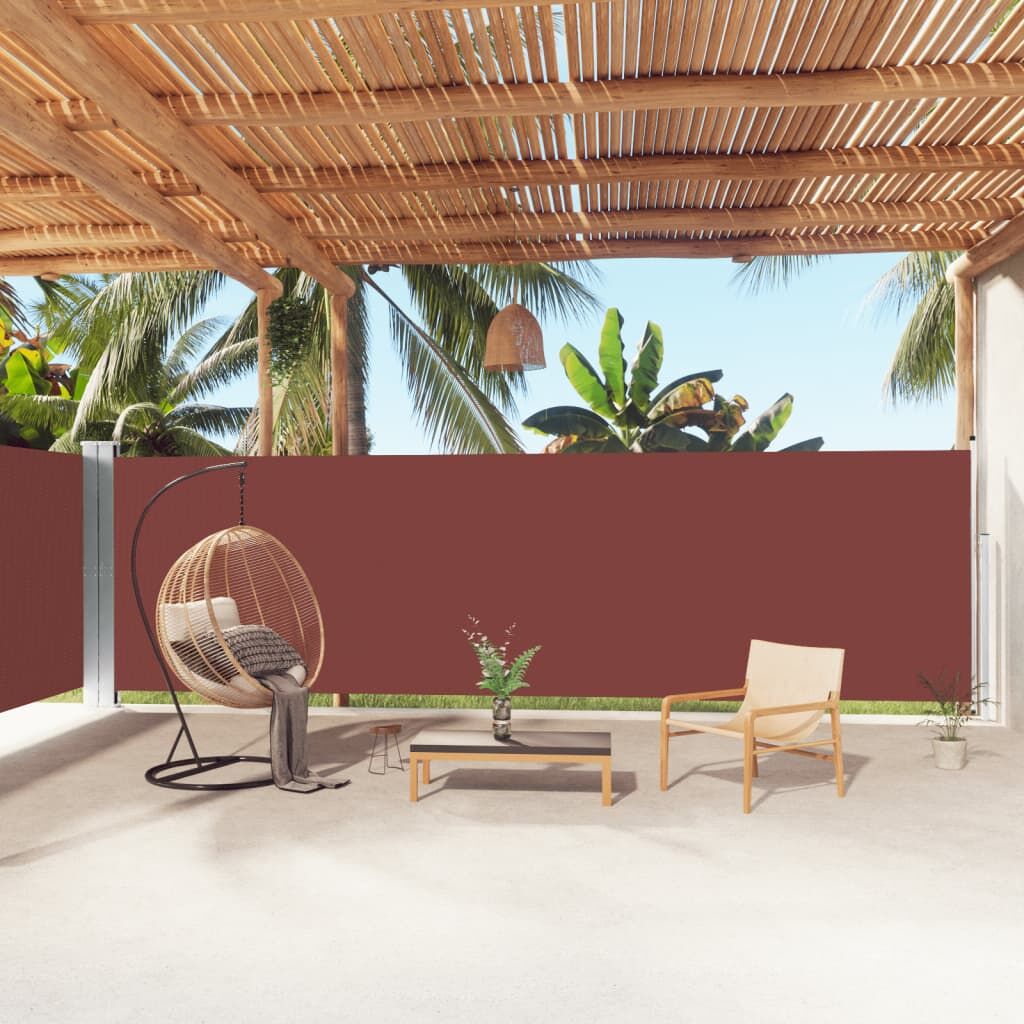 Vidaxl Toldo Lateral Retráctil Marrón 180x1000 Cm_1