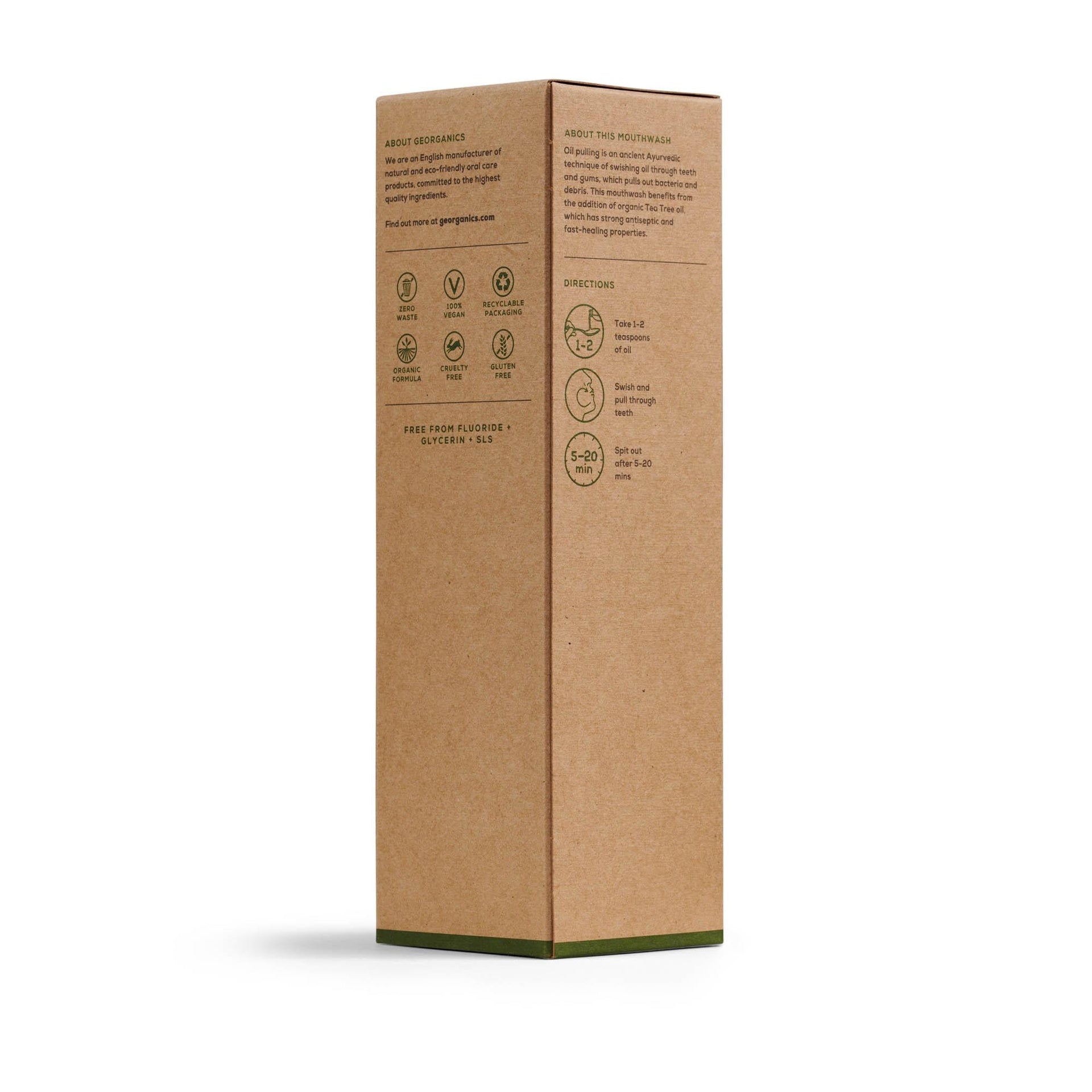 Enjuague Bucal con Aceite de Coco y Árbol del té Georganics  250 ml