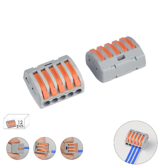 Regleta Conexion Rapida, Conexion Electrica 5 Polos, 4mmø, 12 Unidades._0