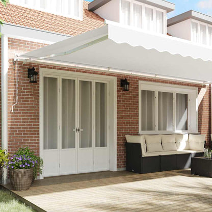 Toldo Retráctil Blanco 600 X 300 Cm Tela Y Aluminio_2