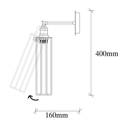Aplique De Pared, Metal , Negro, 8x16x40, Casquillo E 27 Max 40 W_1