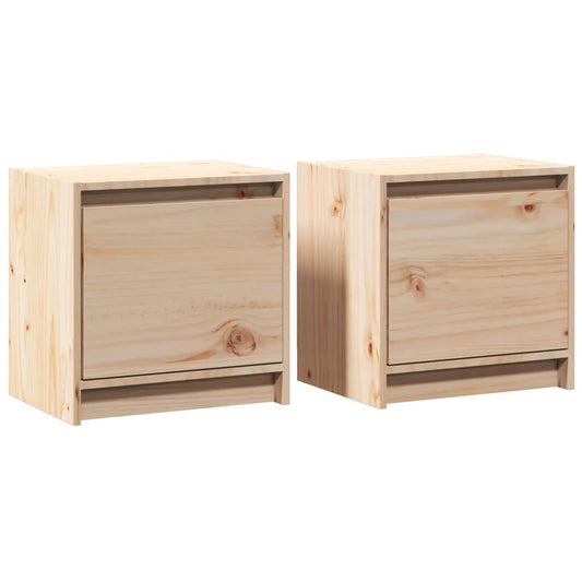Mesitas De Noche 2 Uds Madera Maciza De Pino 40x30,5x40 Cm_0
