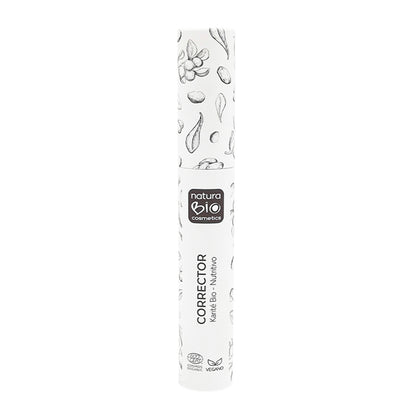 Corrector Líquido 01 Marfil Cíes, Acabado Suave y Saludable, Con Ácido Hialurónico y Manteca de Karité, NaturaBIO Cosmetics, 8ml