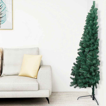 Vidaxl Medio Árbol De Navidad Con Luces Y Bolas Verde 150 Cm_1
