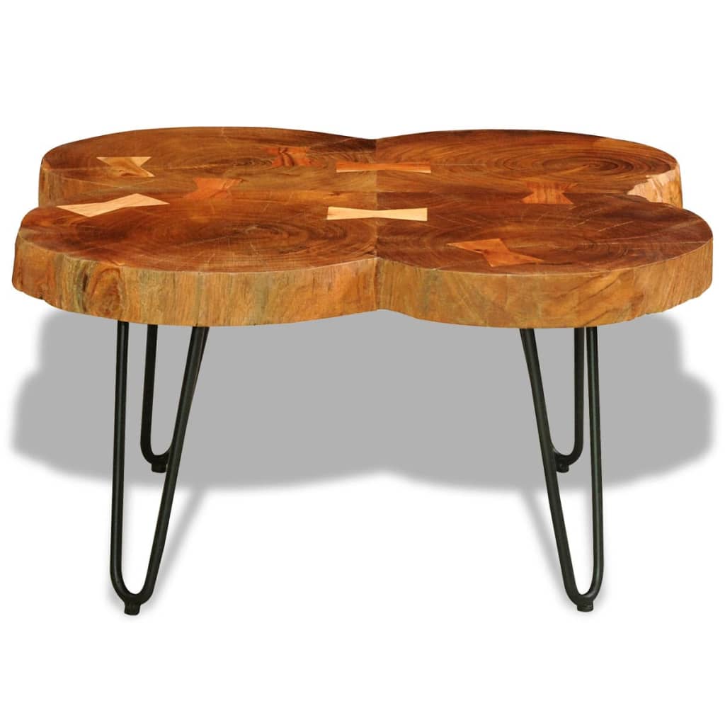 Mesa De Centro Con 4 Troncos Madera Maciza De Sheesham 35 Cm_0