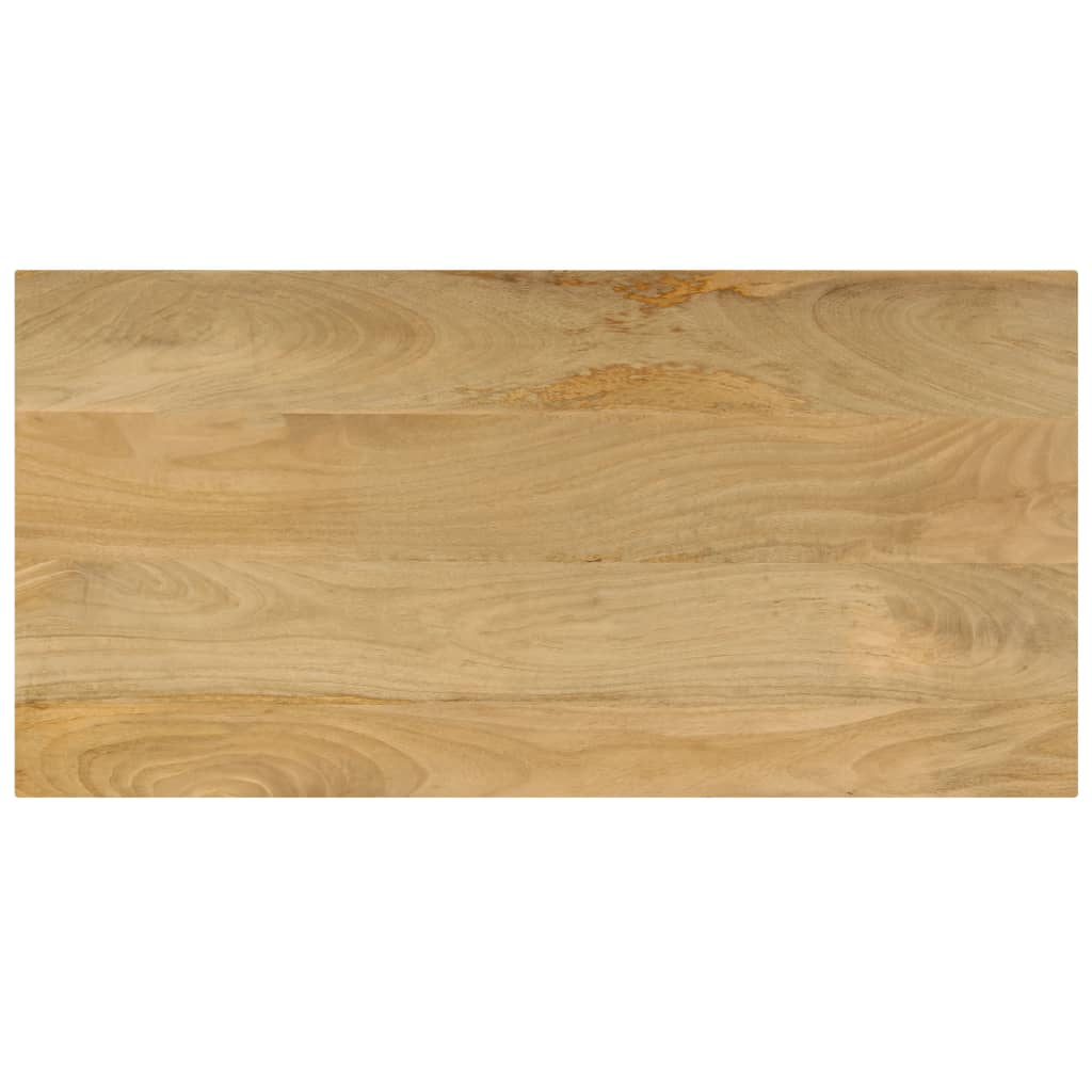 Mesa De Centro Madera Maciza De Mango Y Acero 100x50x35 Cm_2