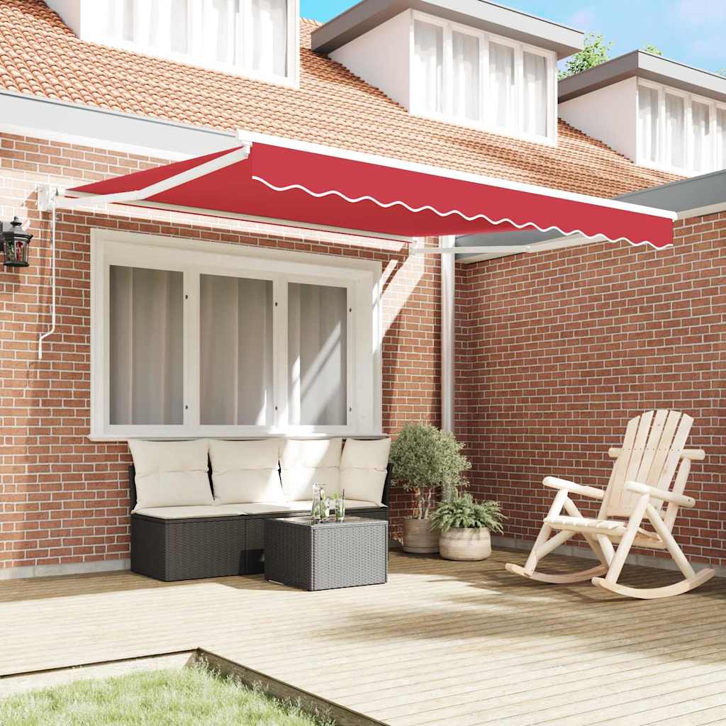 Toldo Retráctil Rojo 300 X 250 X 165 Cm Poliéster Y Metal_2