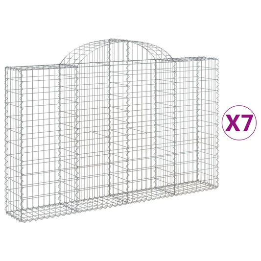 Cestas De Gaviones 7 Uds Forma De Arco Hierro 200x30x120/140 Cm_0