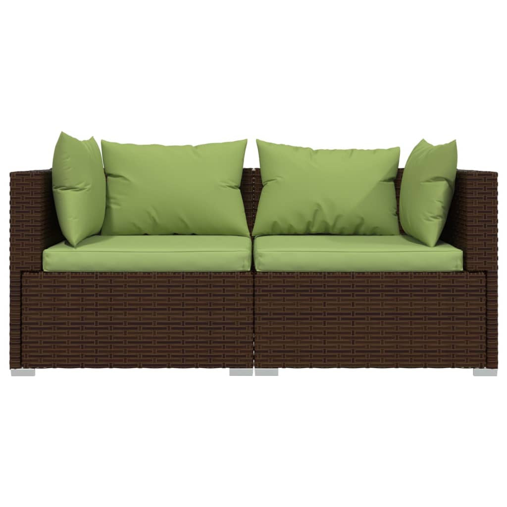 Vidaxl Set Muebles De Jardín 3 Piezas Y Cojines Ratán Sintético Marrón_3