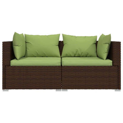 Vidaxl Set Muebles De Jardín 3 Piezas Y Cojines Ratán Sintético Marrón_3