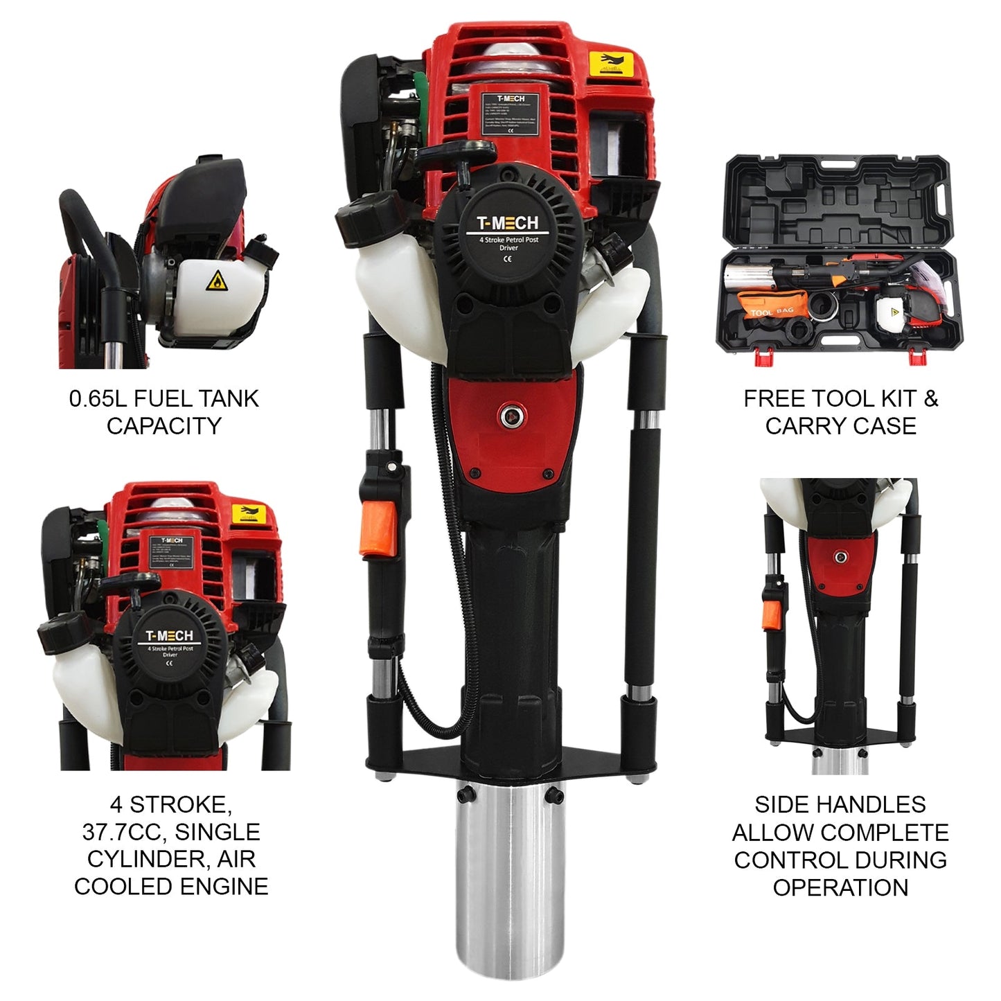 T-mech Clavador De Postes De Gasolina A 4 Tiempos 2.0 Para Vallas 900w 1,2ps_1