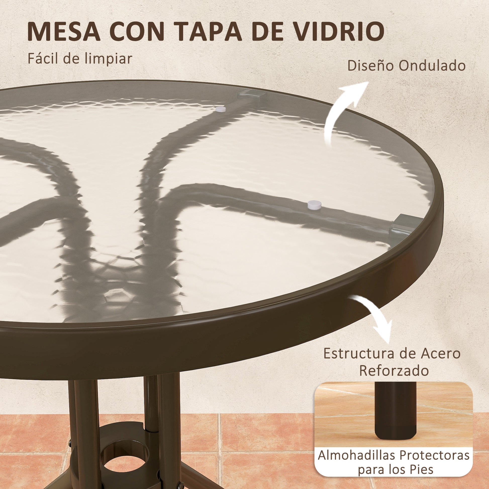 Outsunny Conjunto Jardín Exterior De 3 Piezas Con 2 Sillas Apilables Y Mesa_5