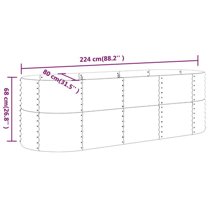 Jardinera Arriate Acero Galvanizado Antracita 224x80x68 Cm_5