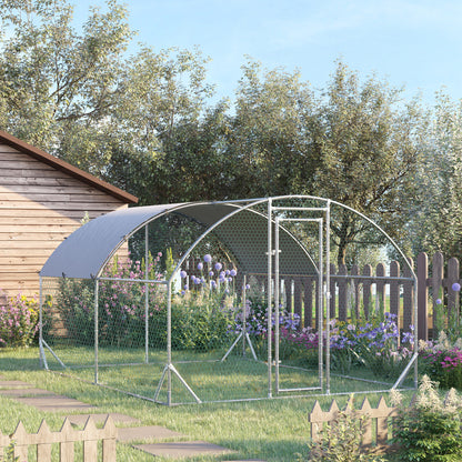 Pawhut Gallinero Exterior 2,8x3,8x1,97 M Para 6-12 Gallinas De Acero Galvanizado_1