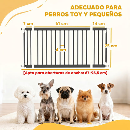 Pawhut Barrera De Seguridad Para Perros Pequeños Extensible 67-93,5 Cm Negro_2