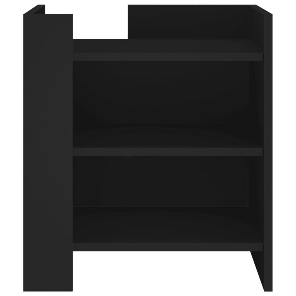 Mesita De Noche Madera De Ingeniería Negro 45x50x50 Cm_2