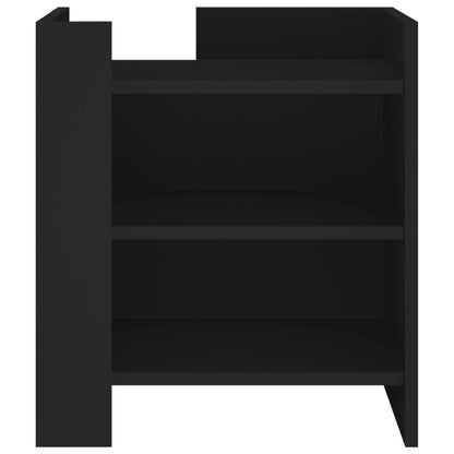 Mesita De Noche Madera De Ingeniería Negro 45x50x50 Cm_2