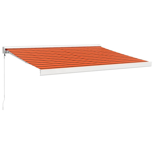Toldo Retráctil Aluminio Y Tela Naranja Y Marrón 3x2,5 M_0