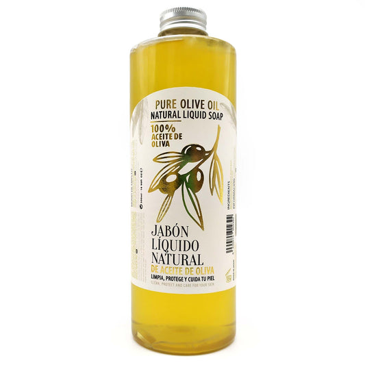 Jabón Líquido Natural De 100% Aceite De Oliva 500ml. Para Todo Tipo De Piel, Sensible, Seca. Sin Detergentes Ni Perfumes_0