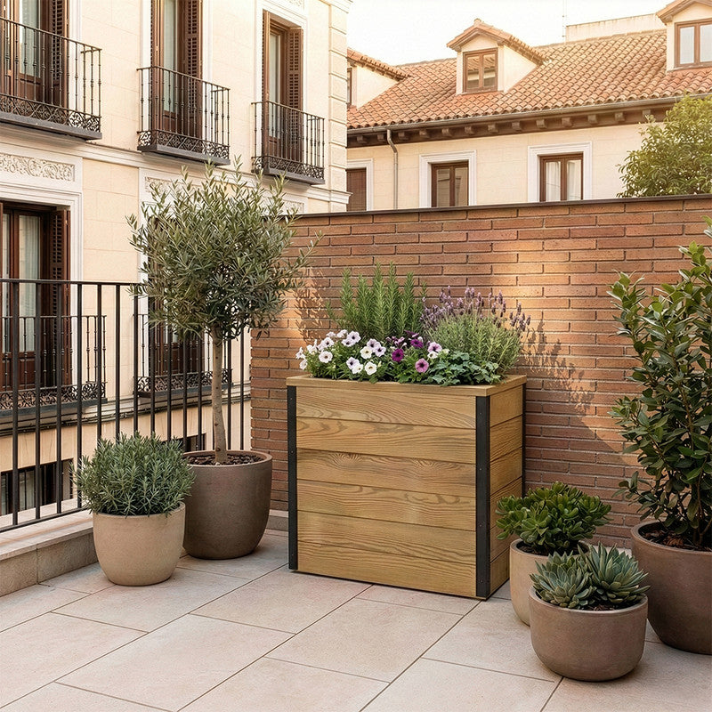 Jardinera De Madera Con Autorriego 60x34x60 Cm Nidum Hortalia_1