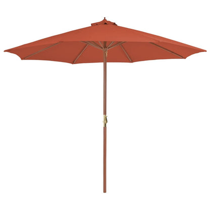 Vidaxl Sombrilla De Jardín Con Palo De Madera Terracota 300 Cm_0