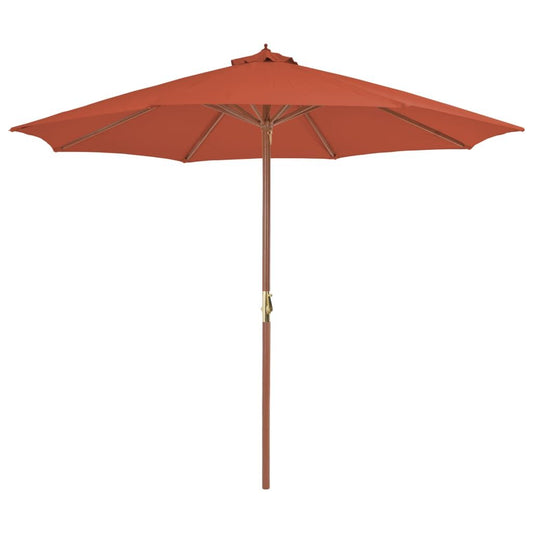Vidaxl Sombrilla De Jardín Con Palo De Madera Terracota 300 Cm_0