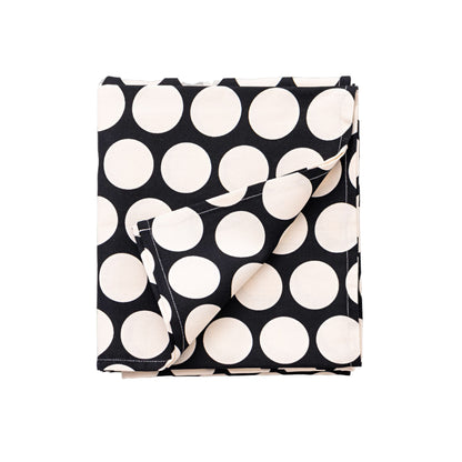 Mantel 170x200cm 100% Algodon Panama 190gsm Topos Negros Benetton_0