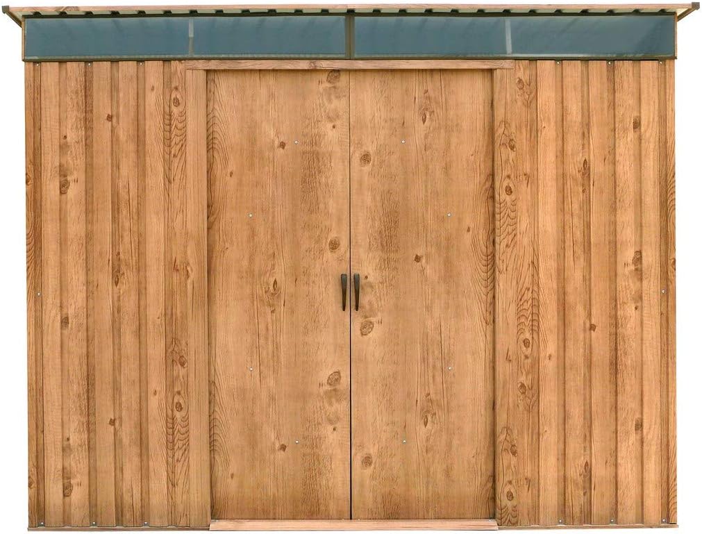 Duramax - Caseta Jardín - Top Shed Pentroof 8x6 - Metal - Color Imitación Madera_2