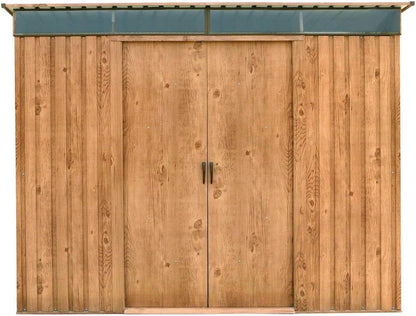 Duramax - Caseta Jardín - Top Shed Pentroof 8x6 - Metal - Color Imitación Madera_2