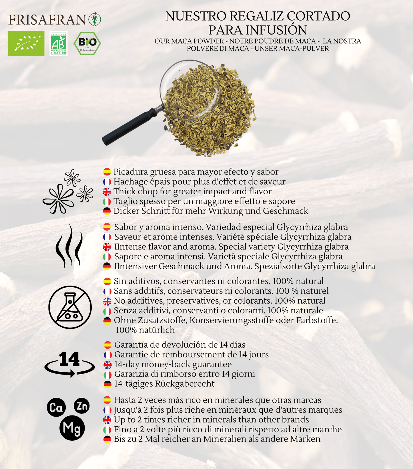 Infusión De Regaliz Digestiva Ecológica En Pirámides | Calidad | Frisafran 60 Uds_4