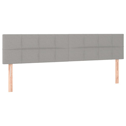 Cama Box Spring Con Colchón Tela Y Led Gris Claro 200x200 Cm / Vetonek_5
