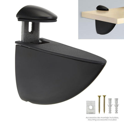 Soporte Pelicano Regulable Para Estante 1 / 35 Mm. Negro  (1 Pieza)