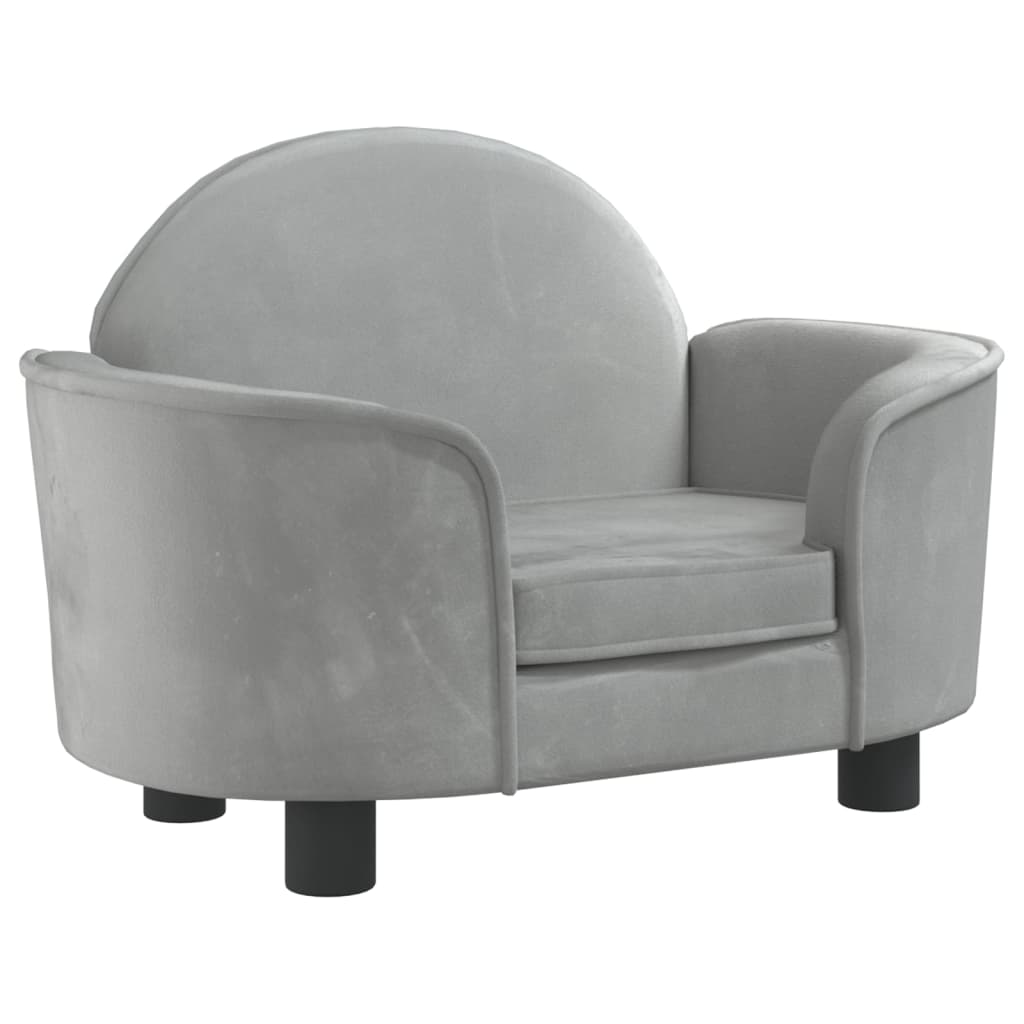 Cama Para Perros De Terciopelo Gris Claro 66x40x45 Cm / Vetonek_0
