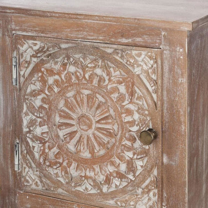 Wellhome Mesita Noche Madera Tallada Tamaño Compacto